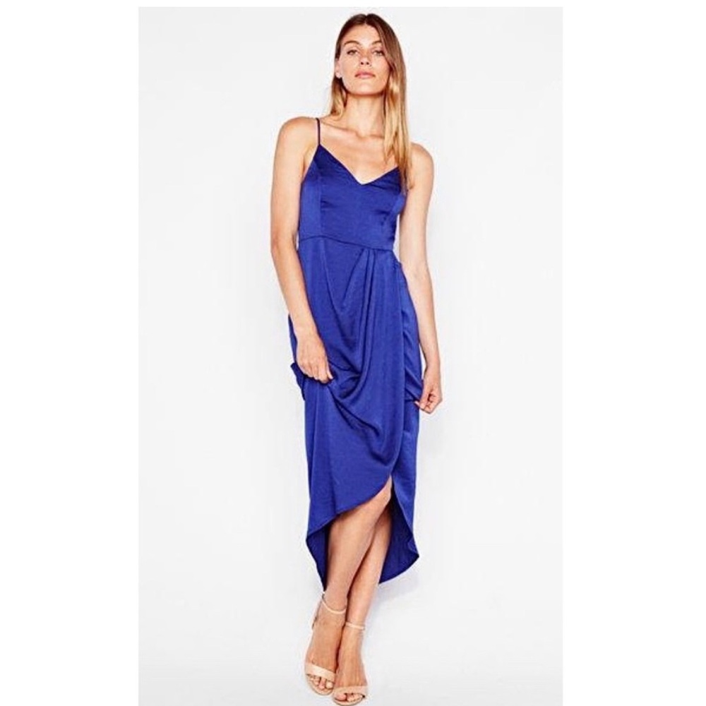 Blue goddess silhouette dress